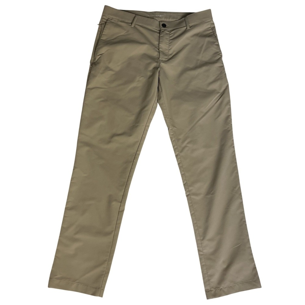 Banana Republic Mens Tan Tech Chino Pants 32x32 Performance Lightweight